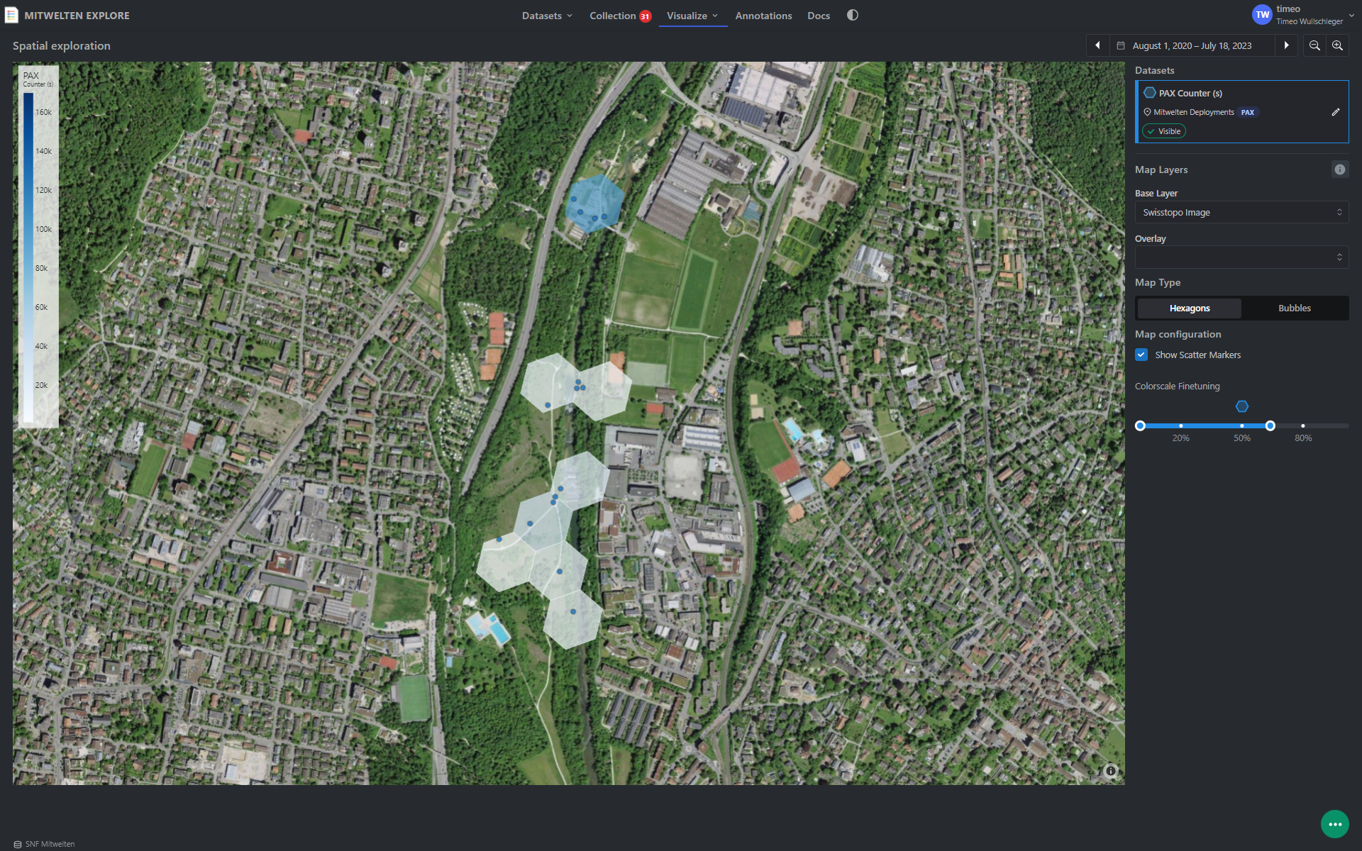 Map Dashboard: Analyze spatial differences and find out where you could spot certain species